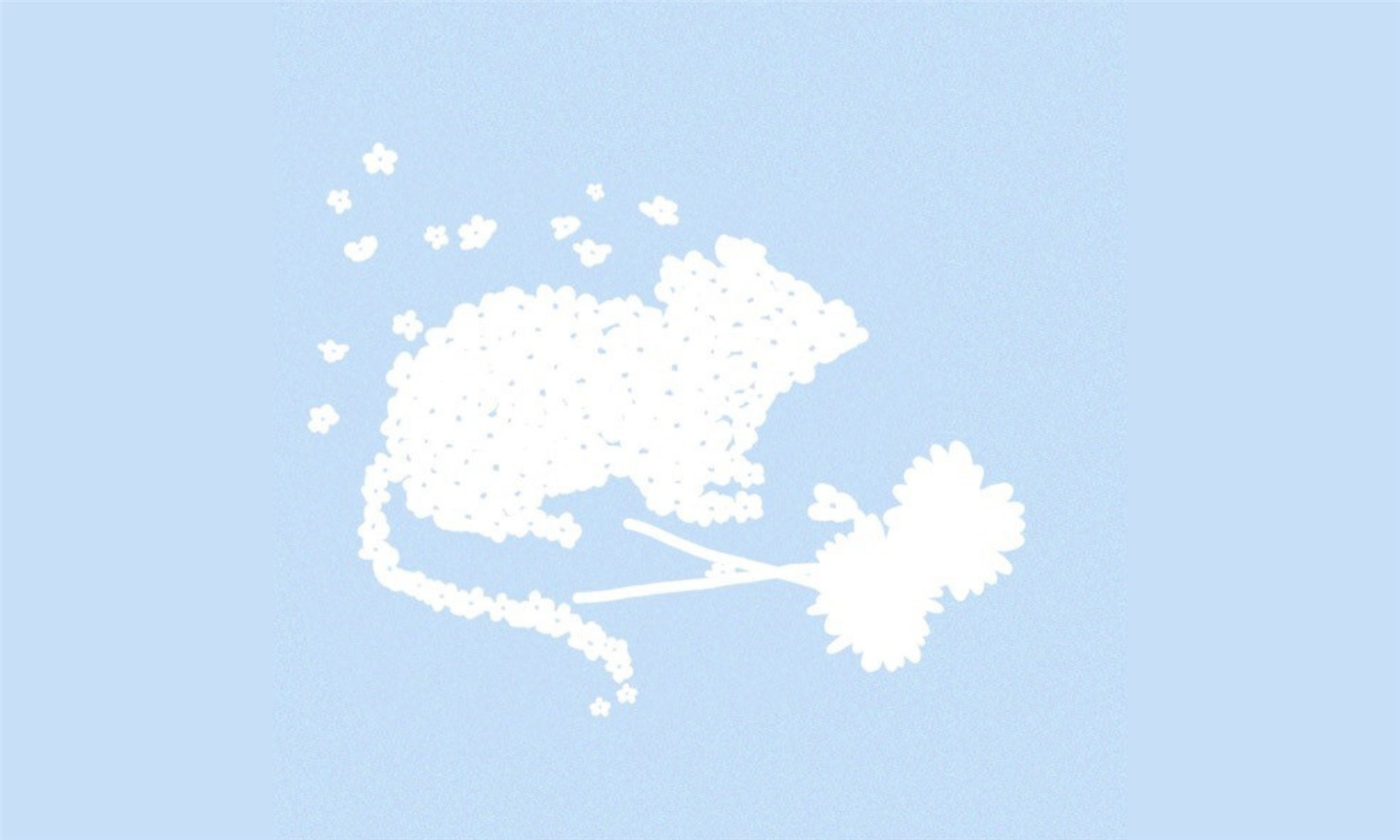A mouse made of white flowers